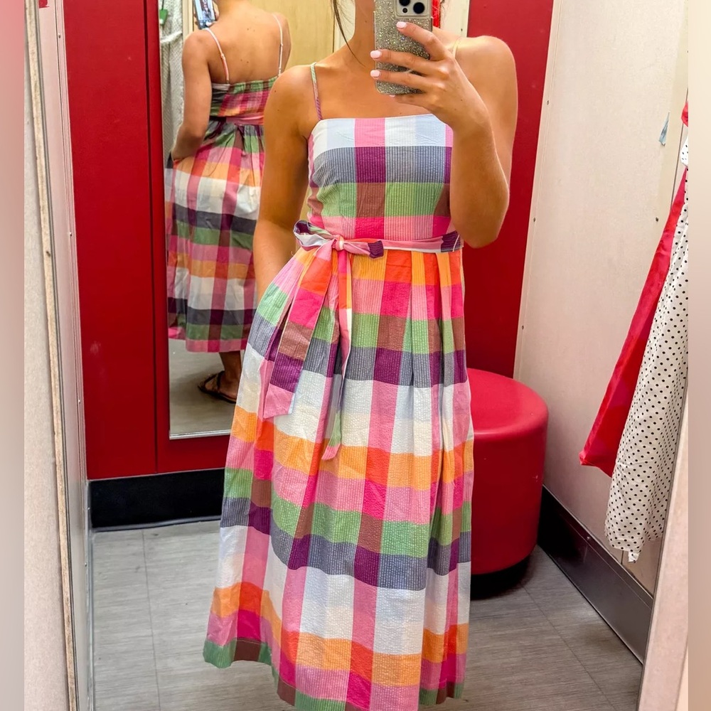 Kate Spade x Target Colorful Plaid Midi Dress